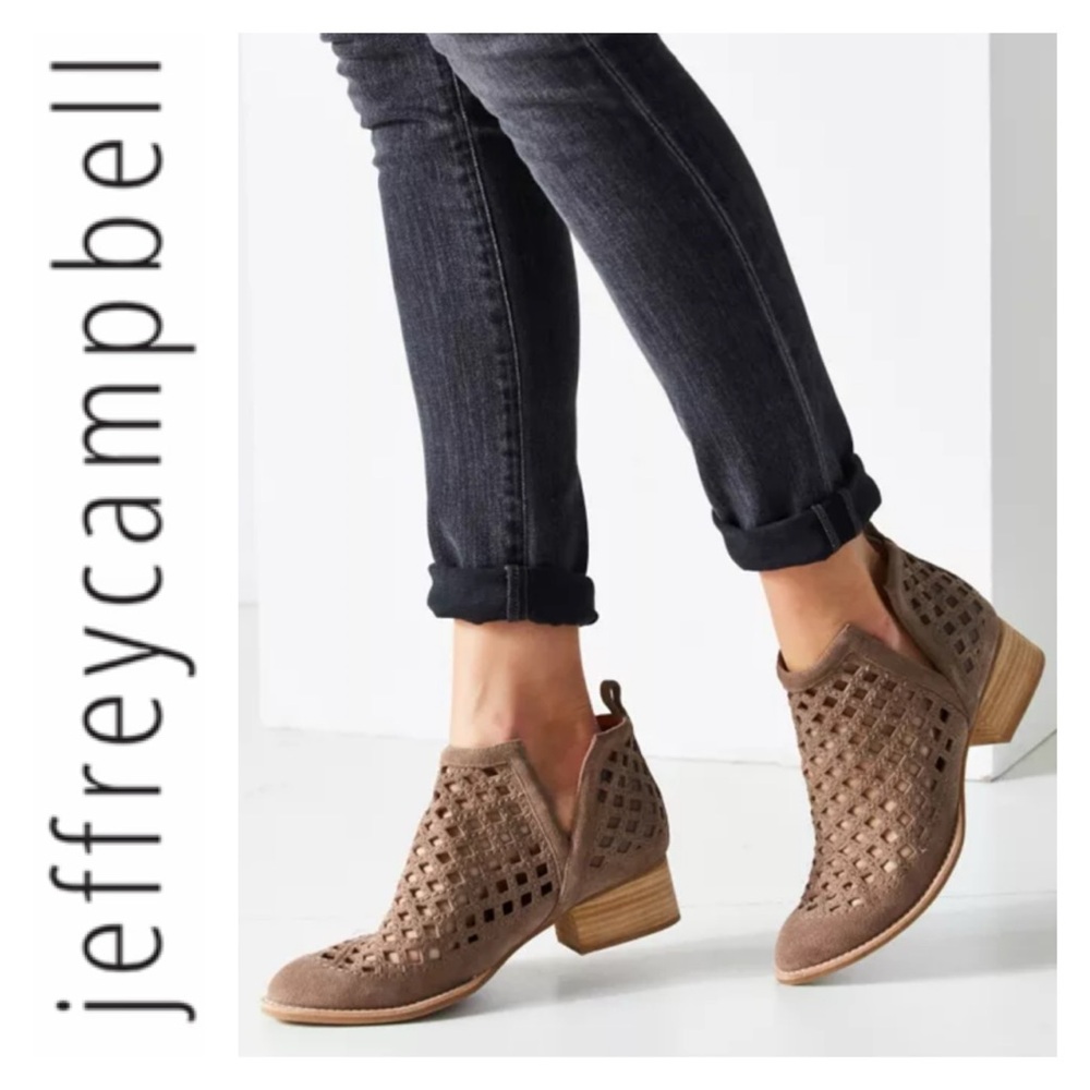 JEFFERY CAMPBELL Taggart Ankle Boot Taupe Leather Size 6